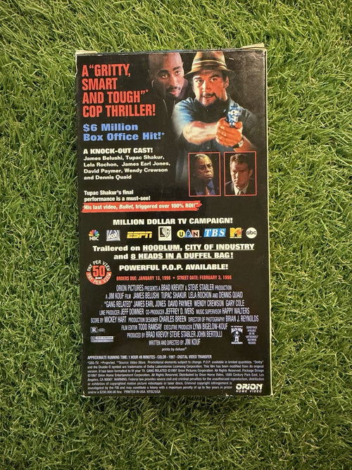 *RARE* Gang Related VHS Screening Cassette 1997 R NTSC English Tupac Shakur